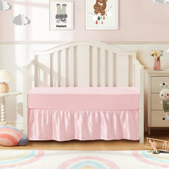 SiinvdaBZX satin crib skirt pink β 14inch drop hides under-bed storage.