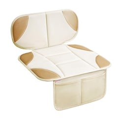 Siivton car seat protector with thick padding to prevent seat indentations during use.