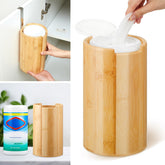 SiliFine bamboo wipes dispenser wall-mount shows space-saving elegance for home or office.