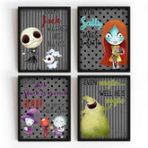 Silly Goose Gifts bathroom art set featuring Jack and Sally adds playful charm to your bathroom.