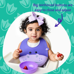Silly Goose hippo bib dishwasher-safe for easy cleanup