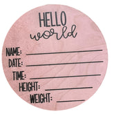 Silva Lining Designing Birth Stats Pink Posy sign wall decor for nursery photos.