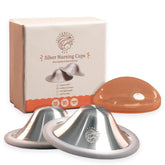 Silvercuppa 925 silver nipple cups close-up showing discreet, secure fit with silicone rings.