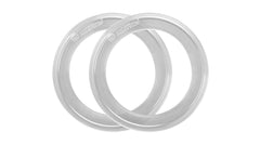 Silverette O-Feel rings on a cup in action, demonstrating adjustable fit.