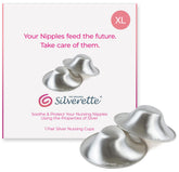 Silverette Original Silver Nursing Cups packaging showcases discreet breastfeeding support.