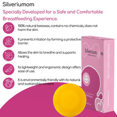Silveriumom Beeswax Nipple Covers in use demonstrates comfortable breastfeeding protection