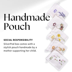 SilverPed silver nursing cups design close-up highlights pure 999 silver outer layers.