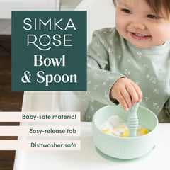 Simka Rose suction bowl attached firmly to smooth surface during mealtime