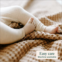 Simka Rose waffle blanket neutral colors complement any nursery theme