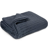 Simka Rose waffle blanket close-up shows soft cotton texture for newborn skin