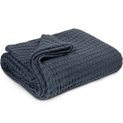 Simka Rose waffle blanket close-up shows soft cotton texture for newborn skin