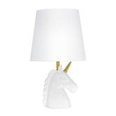 Simple Designs LT1078-GLD unicorn lamp base with glitter finish adds playful decor.