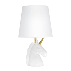 Simple Designs LT1078-GLD unicorn lamp base with glitter finish adds playful decor.