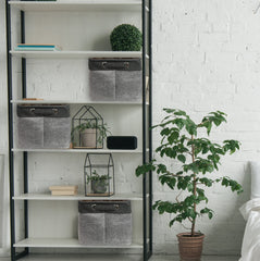 Simple Houseware large fabric storage bin collapsible design folds flat for compact storage.