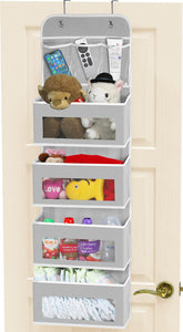Simple Houseware over-door 4-pocket front view enables quick access to essentials.