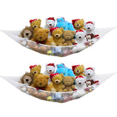 Simple Houseware stuffed-animal-hammock-net corner-wall-storage holds plush toys neatly.