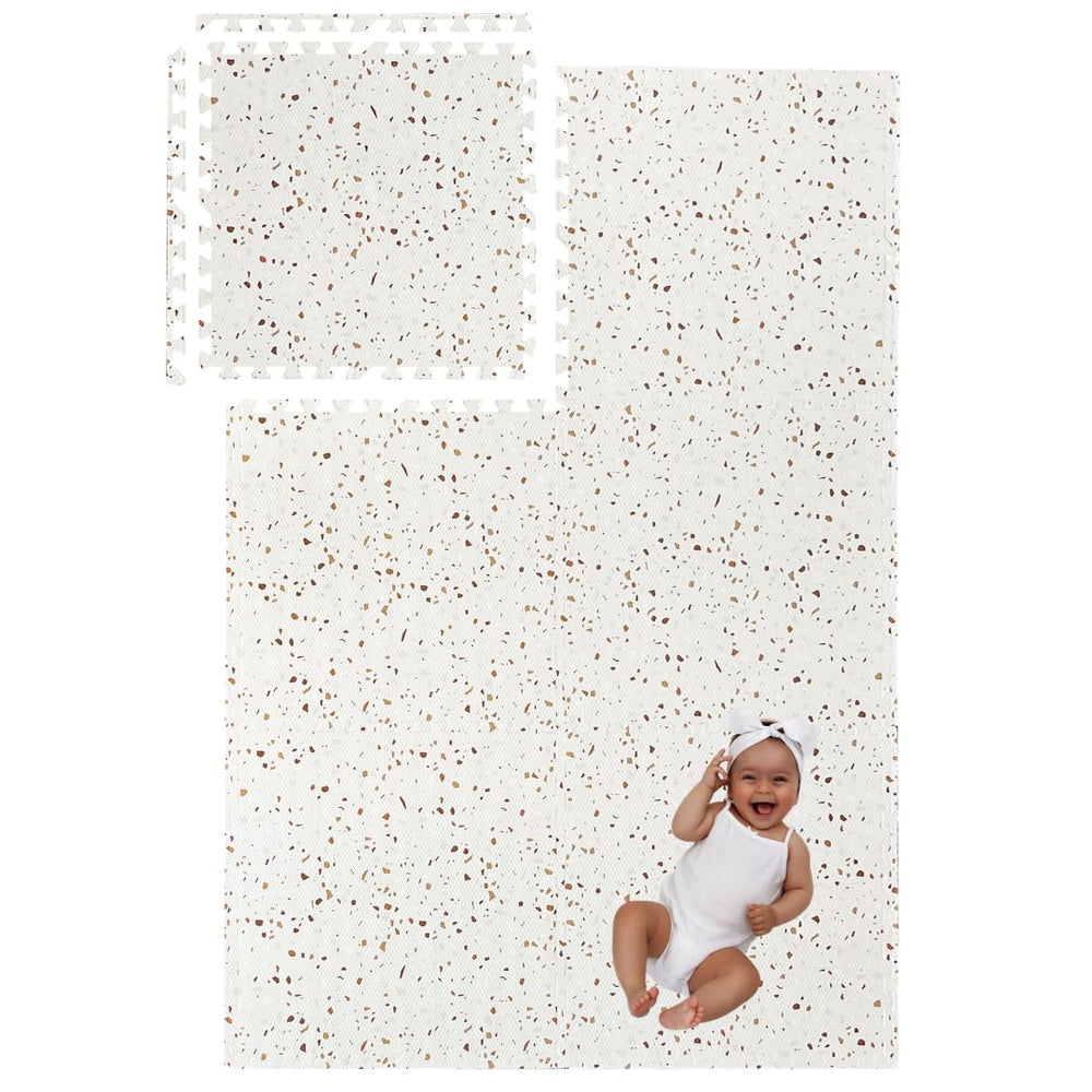 Simple Kid Co clay terrazzo play mat interlocking tiles enable quick setup and neat storage.