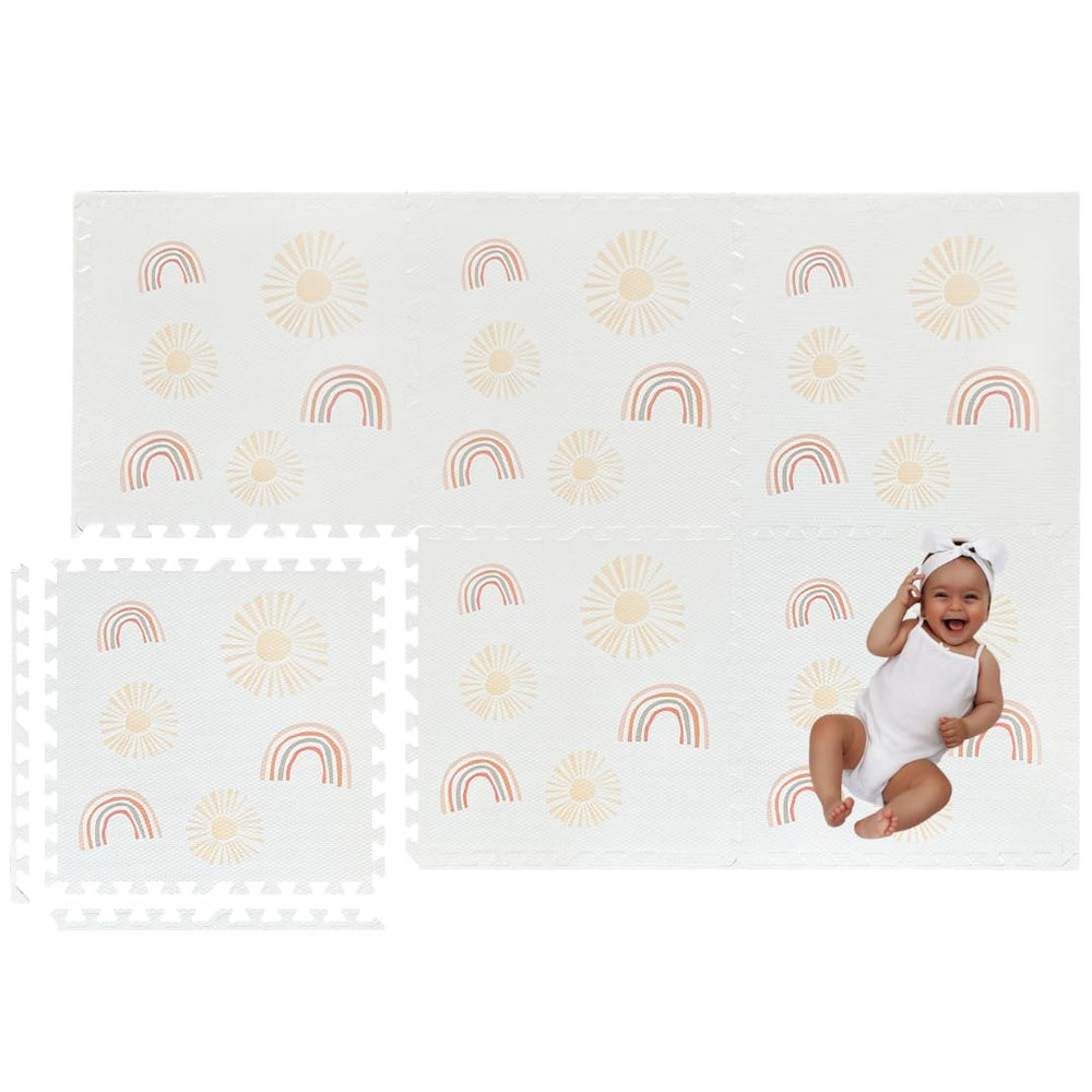 Simple Kid Co play mat assembly shows quick setup for a safe play area.