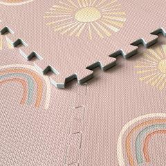 Simple Kid Co. Play Mat border pieces assembly helps create a clearly defined safe play boundary.