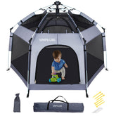 SIMPLGIRL Premium Playpen canopy with UV50+ protection for sunny outdoor outings.