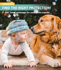 Simply Kids baby head protector side view shows Y-strap design for secure fit