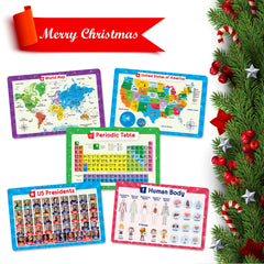 Simply Magic world map placemats helping kids explore continents while dining.
