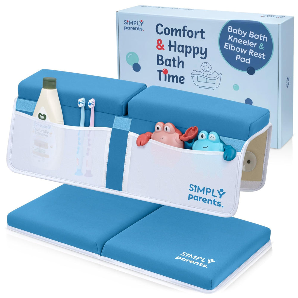 SIMPLY Parents bath kneeler memory foam cushions boost comfort during bath time.