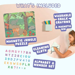 Simply Tots magnetic wall decal accessories set includes alphabet and numbers for learning play