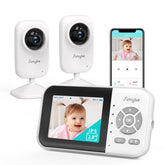 Simyke upgrade video baby monitor with two cameras for around-the-clock monitoring