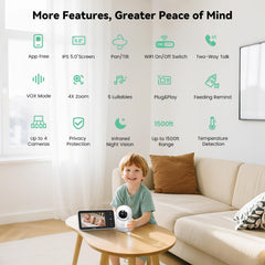 Simyke video monitor two-way audio for soothing baby