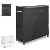 Sinbana crib dust cover over folding crib protects from dents and dust during storage