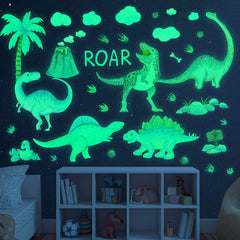 Sinekong watercolor dinosaurs glow softly in daylight for vibrant wall decor.