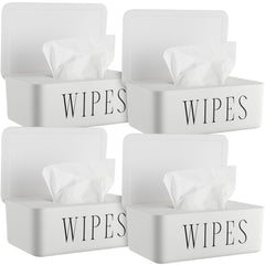 Singhoow 4-pack wipes dispenser front view for easy countertop access