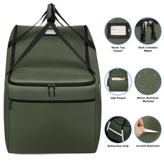 SINVICKO infant car seat travel bag green ergonomic handle aids easy lifting through airports