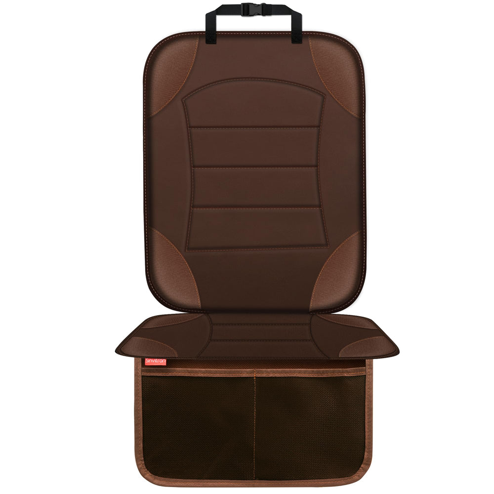 Sinvitron car seat protector front view with padding for spill protection