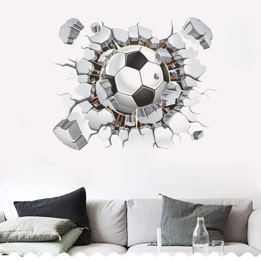 Sitake 3D soccer poster wall art boosts kids' room energy and focus