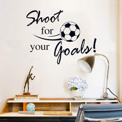 SITAKE Shoot for Your Goals wall decal creates a dramatic focal point in playrooms.