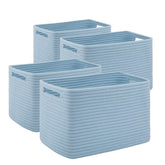 SIXDOVE 4-pack storage baskets blue front view for tidy toys and towels