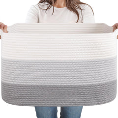 SIXDOVE 65L storage basket front view for blankets and toys organization.