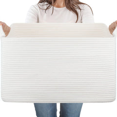 SIXDOVE 65L storage basket blanket – spacious for blankets and pillows, tidy living room.