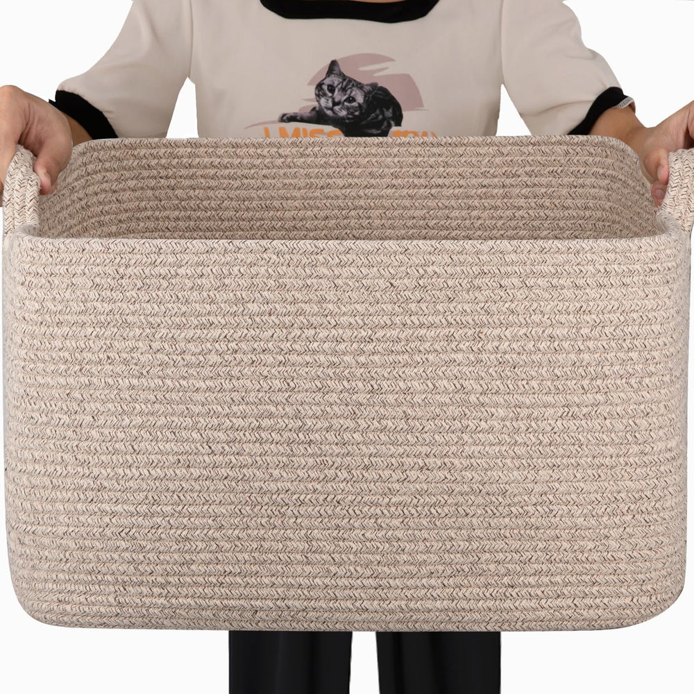 SIXDOVE 65L storage basket front view in brown for ample organization