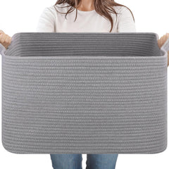 SixDove 65L storage basket, top view, showcasing large capacity for blankets and pillows.