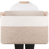 SIXDOVE 75L large blanket basket front view showing ample storage for blankets and toys