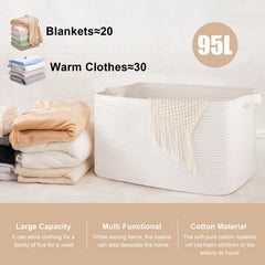 SIXDOVE blanket basket full of blankets demonstrates versatile home storage uses.