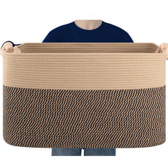 SIXDOVE blanket basket in natural cotton rope for safe home storage.