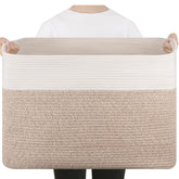 SIXDOVE extra large blanket basket front view for organized living spaces