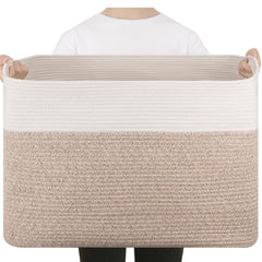 SIXDOVE extra large blanket basket front view for organized living spaces