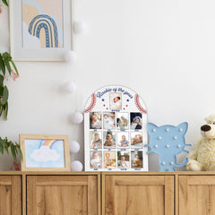SIXEIGHT Rustic wood frame with rope for easy wall or tabletop display.