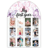 SIXEIGHT first year photo board front view preserves newborn to 12-month milestones