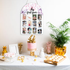 SIXEIGHT first year photo board nursery hanging option for easy display
